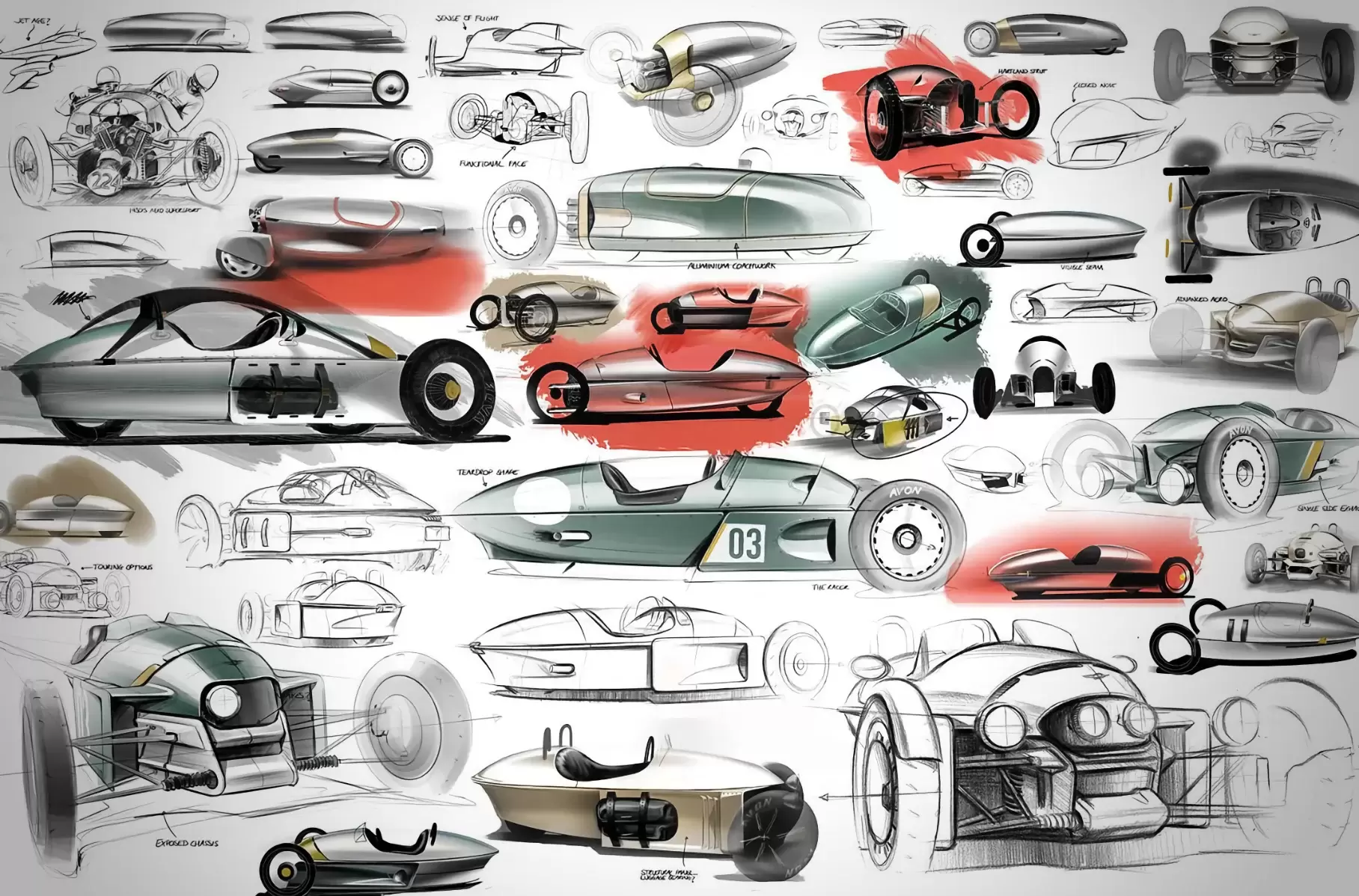 Morgan показал эскизы нового трицикла 3 Wheeler