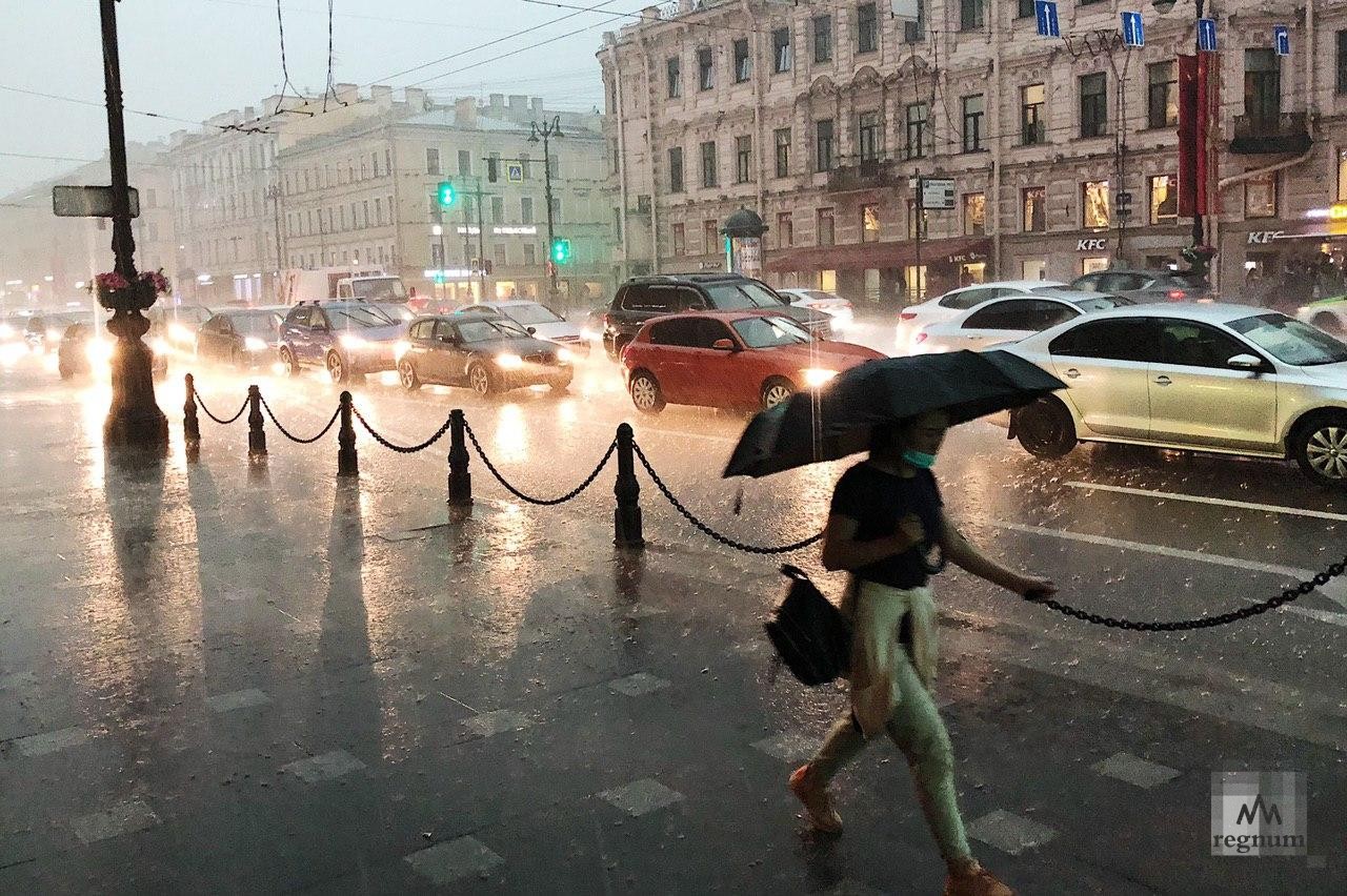 Люки выбиты, деревья повалены: последствия шторма в Петербурге