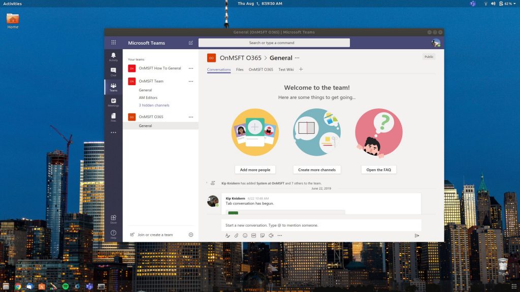 Выпущена первая предварительная версия Microsoft Teams для Linux