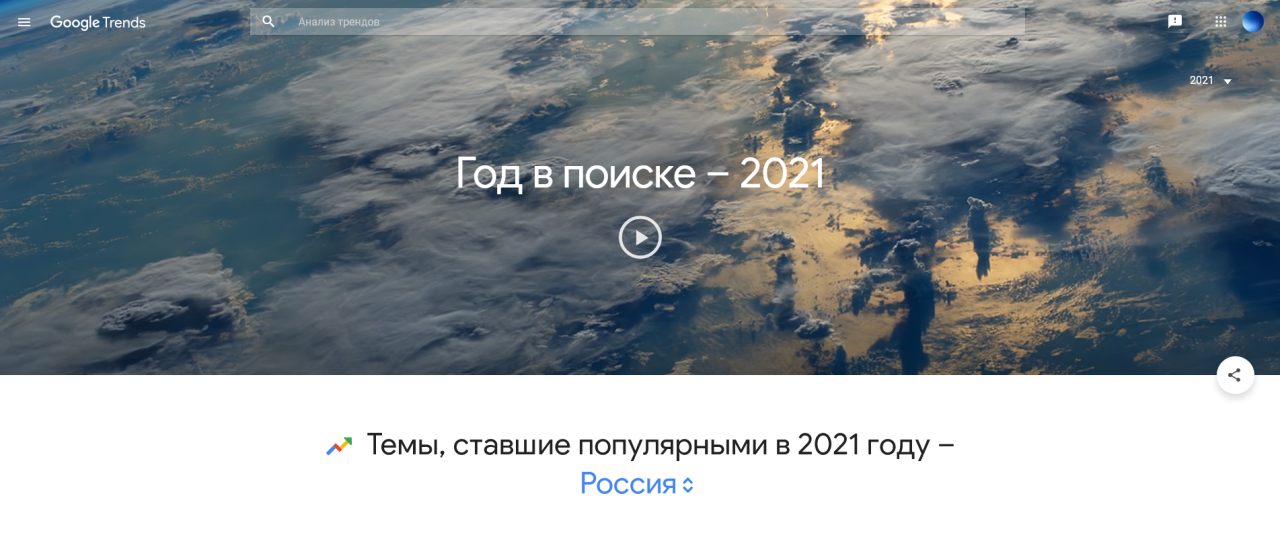 Год в поиске 2021: Google подвёл итоги уходящего года