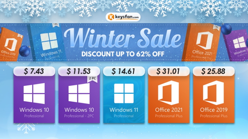 Windows и Office на зимней распродаже — всего от $7,43!