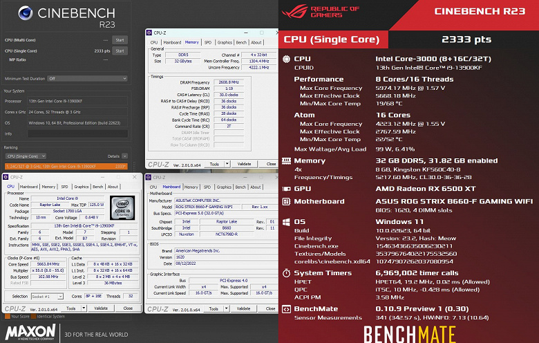 Оверклокер разогнал Core i9-13900KF до 6 ГГц используя системную плату на чипсете Intel B660